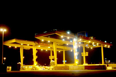 TICT terminal at night